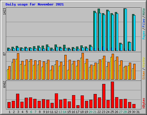 Daily usage for November 2021