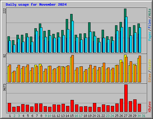 Daily usage for November 2024