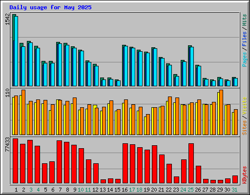 Daily usage for May 2025
