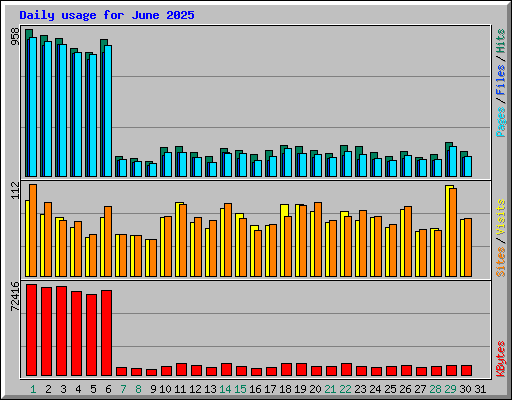 Daily usage for June 2025