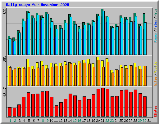 Daily usage for November 2025