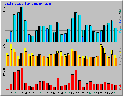 Daily usage for January 2026