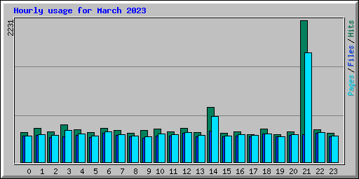 Hourly usage for March 2023