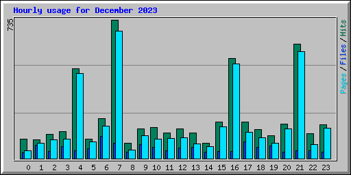 Hourly usage for December 2023