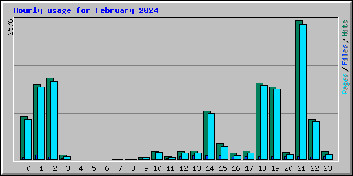 Hourly usage for February 2024